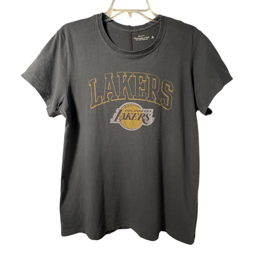 Abercrombie & Fitch Gray Los Angeles Lakers Relaxed Fit T-shirt Women's size Med